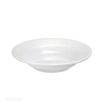 Oneida Cream White Ware Rimmed Soup Bowls, 15 Oz, By Buffalo