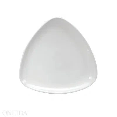 Oneida Cream White Ware Triangle Plates, 8 7/8", By Buffalo