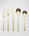 Oneida Dean Satin Black 20-piece Flatware Set In Gold