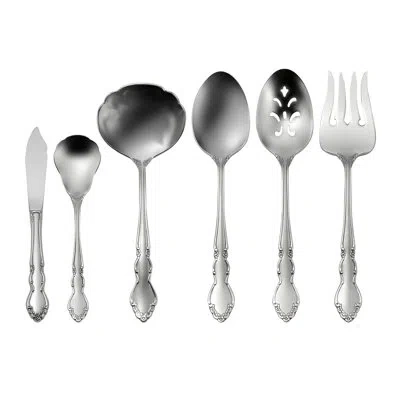 Oneida Dover 6 Piece Flatware Serving Set, 18/10 Stainless Steel In Silver