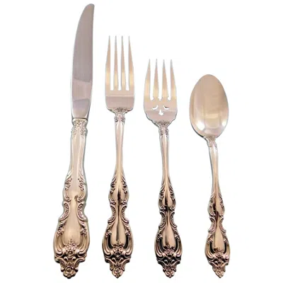Pre-owned Oneida Du Maurier By  Sterling Silver Flatware Set For 8 Service 32 Pieces In Sand
