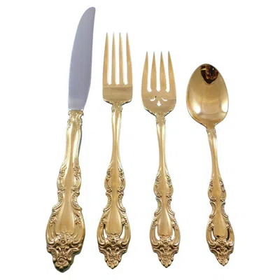 Pre-owned Oneida Du Maurier Gold By  Sterling Silver Flatware Set For 12 Service 48 Pieces
