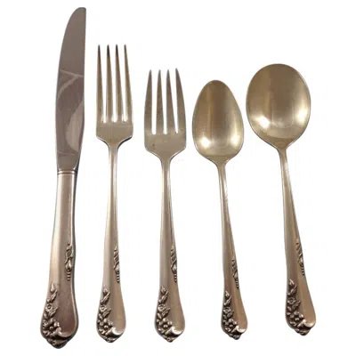 Pre-owned Oneida Engagement By  Sterling Silver Flatware Set Service 64 Pieces In Black