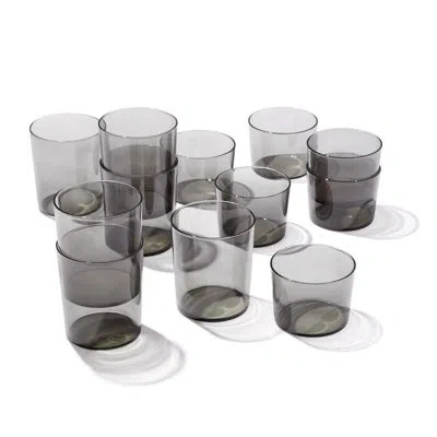 Oneida Entertain 365 Stackables Short & Tall Glasses In Smoke