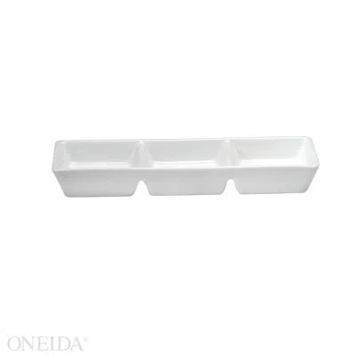 Oneida Fusion 3 Compartment Dishes, 7.25", By Sant' Andrea In Bright White