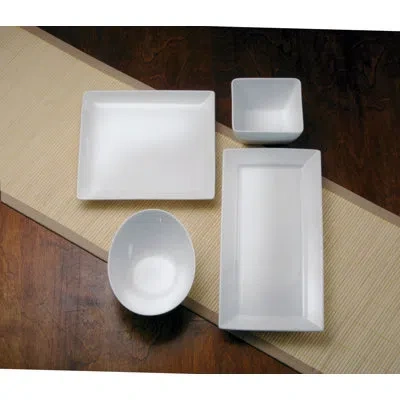 Oneida Fusion Square Salad Plates, 7.5", By Sant' Andrea In Bright White