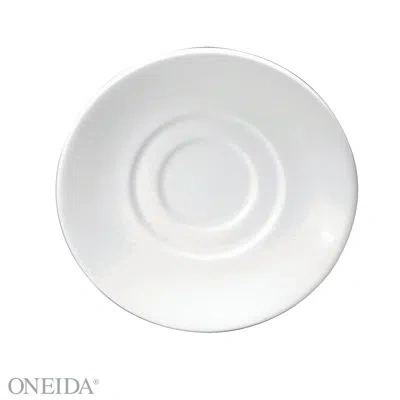 Oneida Gemini Saucers, Bone China By  In Bright White