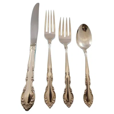Pre-owned Oneida Grandeur By  Sterling Silver Flatware Set For 12 Service 52 Pieces In Sand