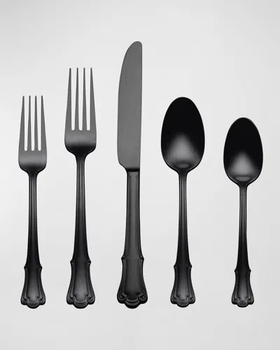 Oneida James Street Satin Black 20-piece Flatware Set In Blue