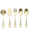 Oneida James Street Satin Champagne 5 Piece Hostess Set In Gold