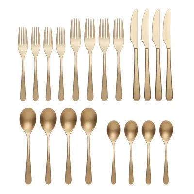 Oneida Kenbrook 20 Piece Everyday Flatware Set, Service For 4 In Gold