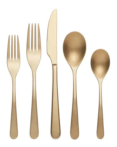 Oneida Kenbrook Tumbled 20pc Everyday Flatware Set In Gold