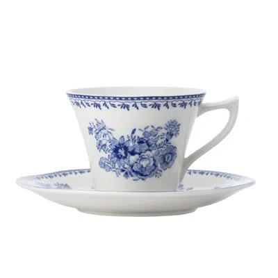 Oneida Lancaster Tea Cups, 6 Oz, By Luzerne In Warm White W,blue