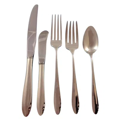 Pre-owned Oneida Lasting Spring By  Sterling Silver Flatware Set For 12 Service 63 Pieces In Brown