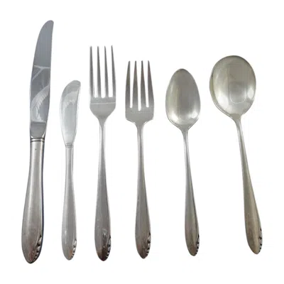 Pre-owned Oneida Lasting Spring By  Sterling Silver Flatware Set For Eight Service 52 Pcs In Black