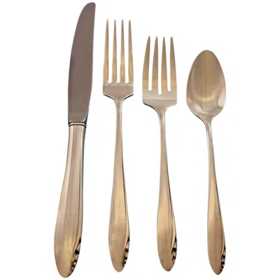 Pre-owned Oneida Lasting Spring By  Sterling Silver Flatware Set Service 24 Pieces In Brown