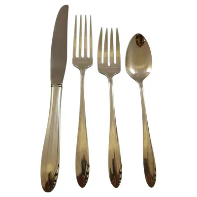 Pre-owned Oneida Lasting Spring By  Sterling Silver Flatware Set Service 32 Pcs Modern In Brown