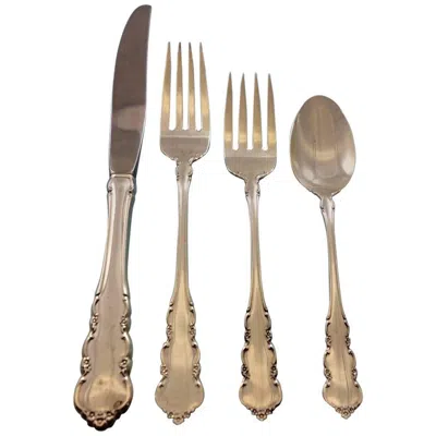 Pre-owned Oneida Martinique By  Sterling Silver Flatware Set Luncheon 8 Service 37 Pieces In Brown