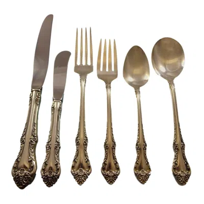 Pre-owned Oneida Melbourne By  Sterling Silver Flatware Service For 12 Set 76 Pieces In Brown
