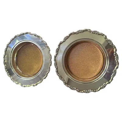 Pre-owned Oneida Mid Century  Silver-plated Wine Coasters A Pair