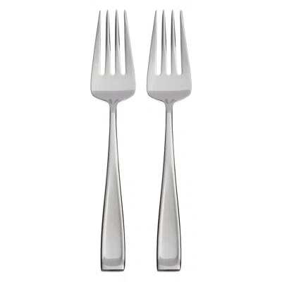 Oneida Moda Fine Flatware Serving Forks In Silver