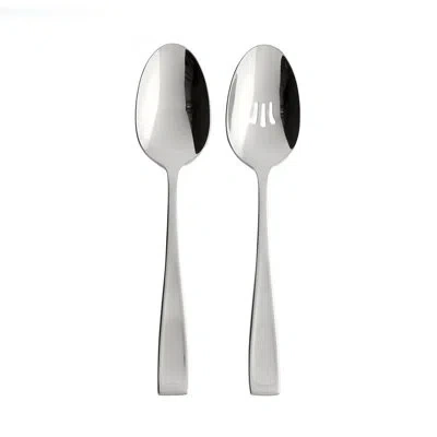 Oneida Moda Fine Flatware Serving Spoons In Silver