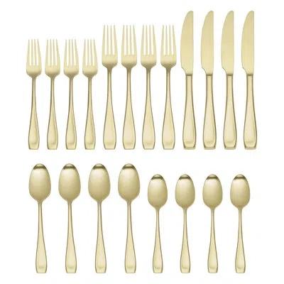 Oneida Moda Satin Champagne 20 Piece Fine Flatware Set