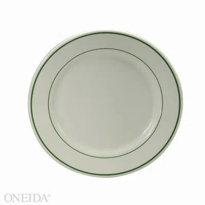 Oneida Niagara Plates, 9 3/4", By Buffalo In Green;cream White