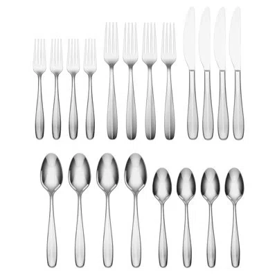 Oneida Oakwood 20 Piece Everyday Flatware Set, Service For 4