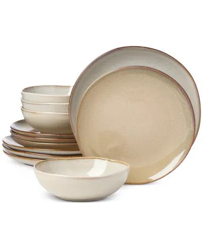 Oneida Organic Shades 12 Pc. Dinnerware Set, Service For 4 In Neutral