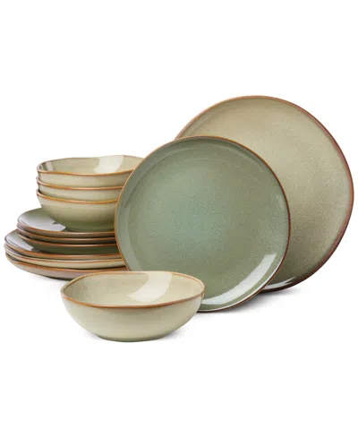 Oneida Organic Shades 12 Pc. Dinnerware Set, Service For 4 In Green