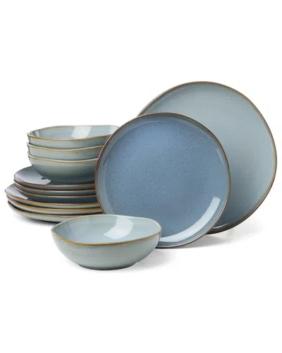 Oneida Organic Shades 12-piece Dinnerware Set In Blue