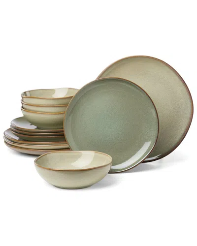 Oneida Organic Shades 12-piece Dinnerware Set In Black