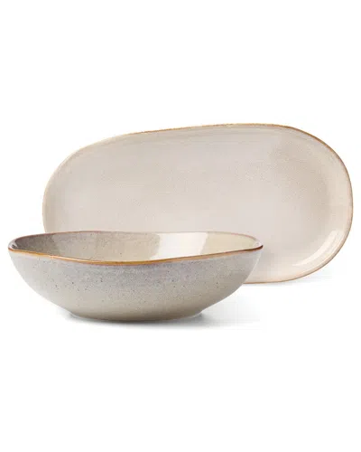 Oneida Organic Shades 2-piece Serving Set, Oatmeal In Neutral