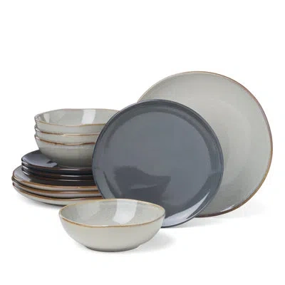Oneida Organic Shades Gray 12 Piece Dinnerware Set