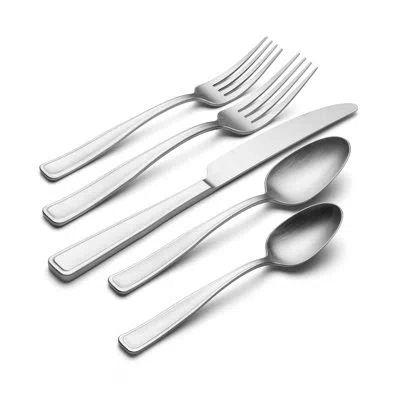 Oneida Reid Satin 20 Piece Flatware Set In Stainless Steel