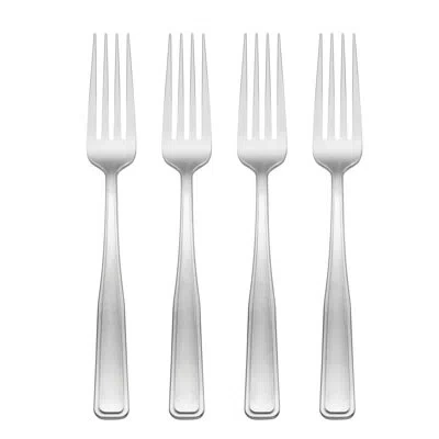 Oneida Reid Satin Dinner Forks, Set Of 4