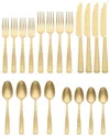 Oneida Reid Vintage Champagne Tumbled 20 Piece Flatware S In Gold
