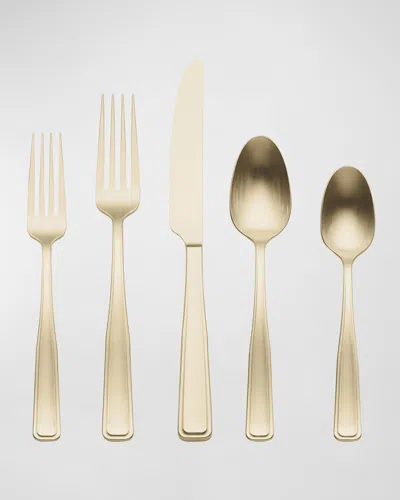 Oneida Reid Vintage-style Black Tumbled 20-piece Flatware Set In Blue
