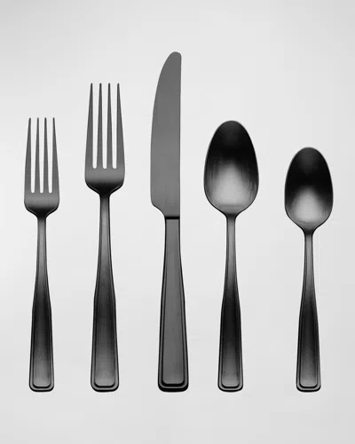 Oneida Reid Vintage-style Black Tumbled 20-piece Flatware Set In Stainless