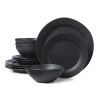 Oneida Ridge 12 Piece Dinnerware Set In Black