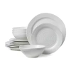 Oneida Ridge White 12-pc. Stoneware Dinnerware Set In White