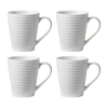 Oneida Ridge White 4-pc. Stoneware Mug Set In White