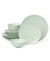 Oneida Roseto 12-piece Dinnerware Set In Green