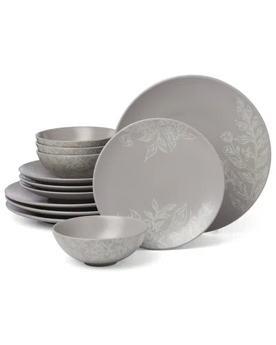 ONEIDA ONEIDA ROSETO 12-PIECE DINNERWARE SET, PUMICE