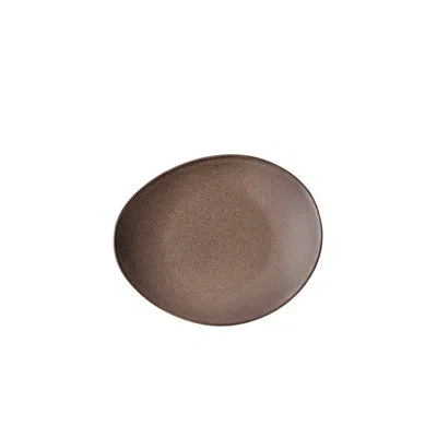 Oneida Rustic Chestnut Oval Coupe Plates, 11.5", By Luzerne In Brown;chestnut