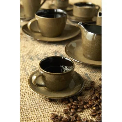 Oneida Rustic Chestnut Stacking Coffee Cups, By Luzerne In Brown;chestnut