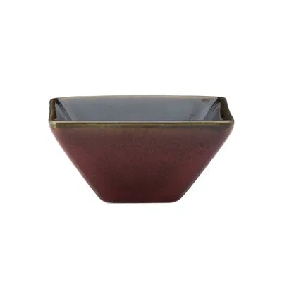 Oneida Rustic Crimson Square Dishes, 2 Oz, By Luzerne In Red;crimson