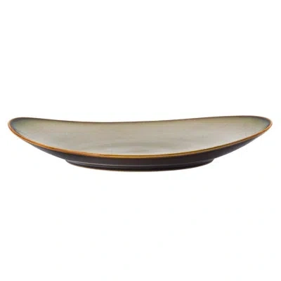 Oneida Rustic Sama Oval Coupe Plates, 11 1/2", By Luzerne In Sama;natural