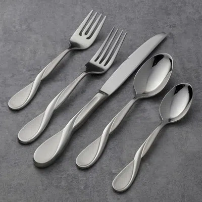 Oneida Satin Aquarius 5 Piece 18/10 Stainless Steel Flatware Set, Service For 1